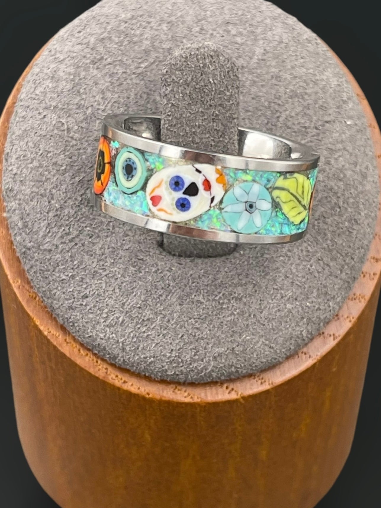 Fiesta Mosaic Murrine Inlay Ring size 7