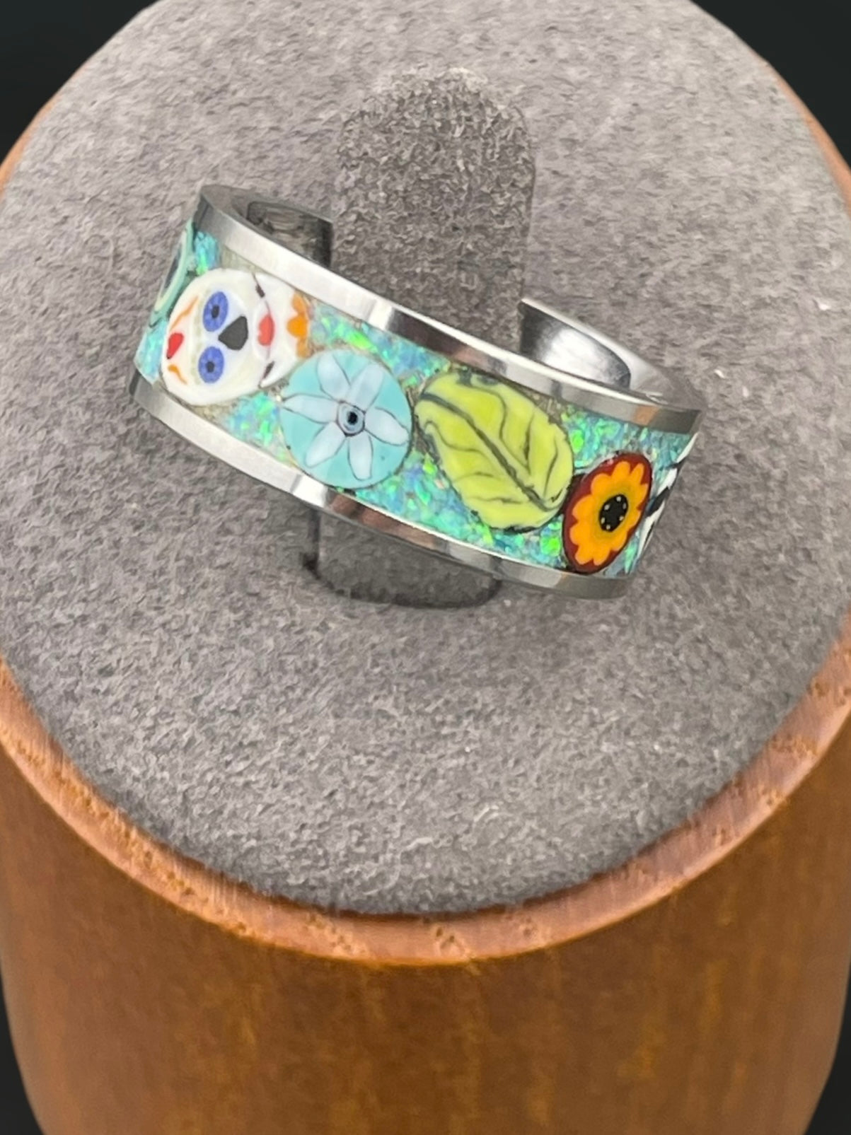 Fiesta Mosaic Murrine Inlay Ring size 7