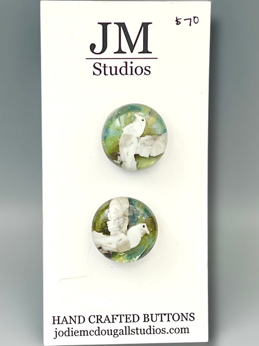 Peace Dove Button Set 20mm