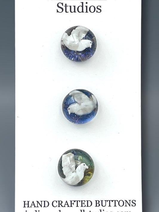 Peace Dove Button Set 15mm