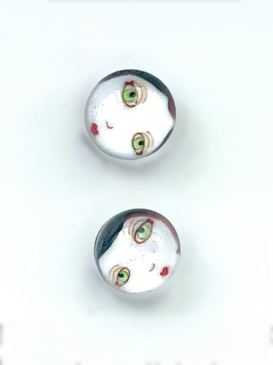 Flapper girl buttons 2 set 11mm