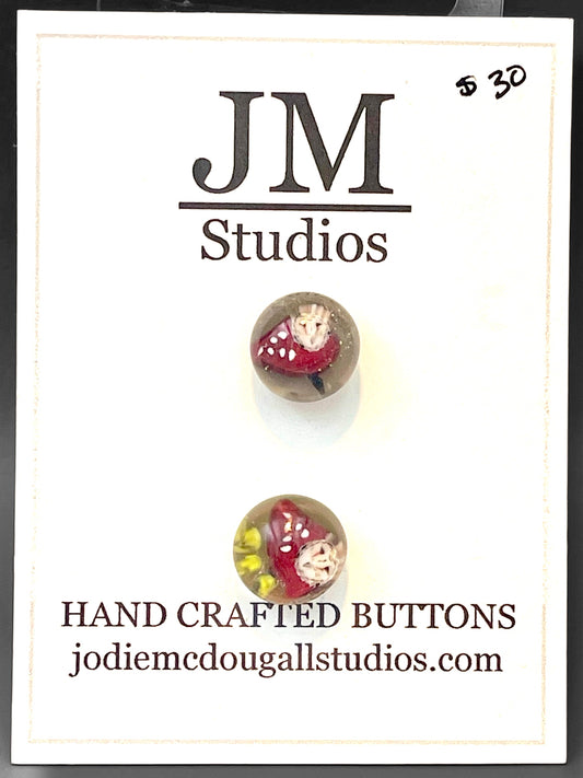 Folk Art Owl Buttons 11mm