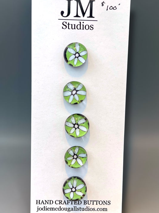 Green Twirl 15mm 5 button set
