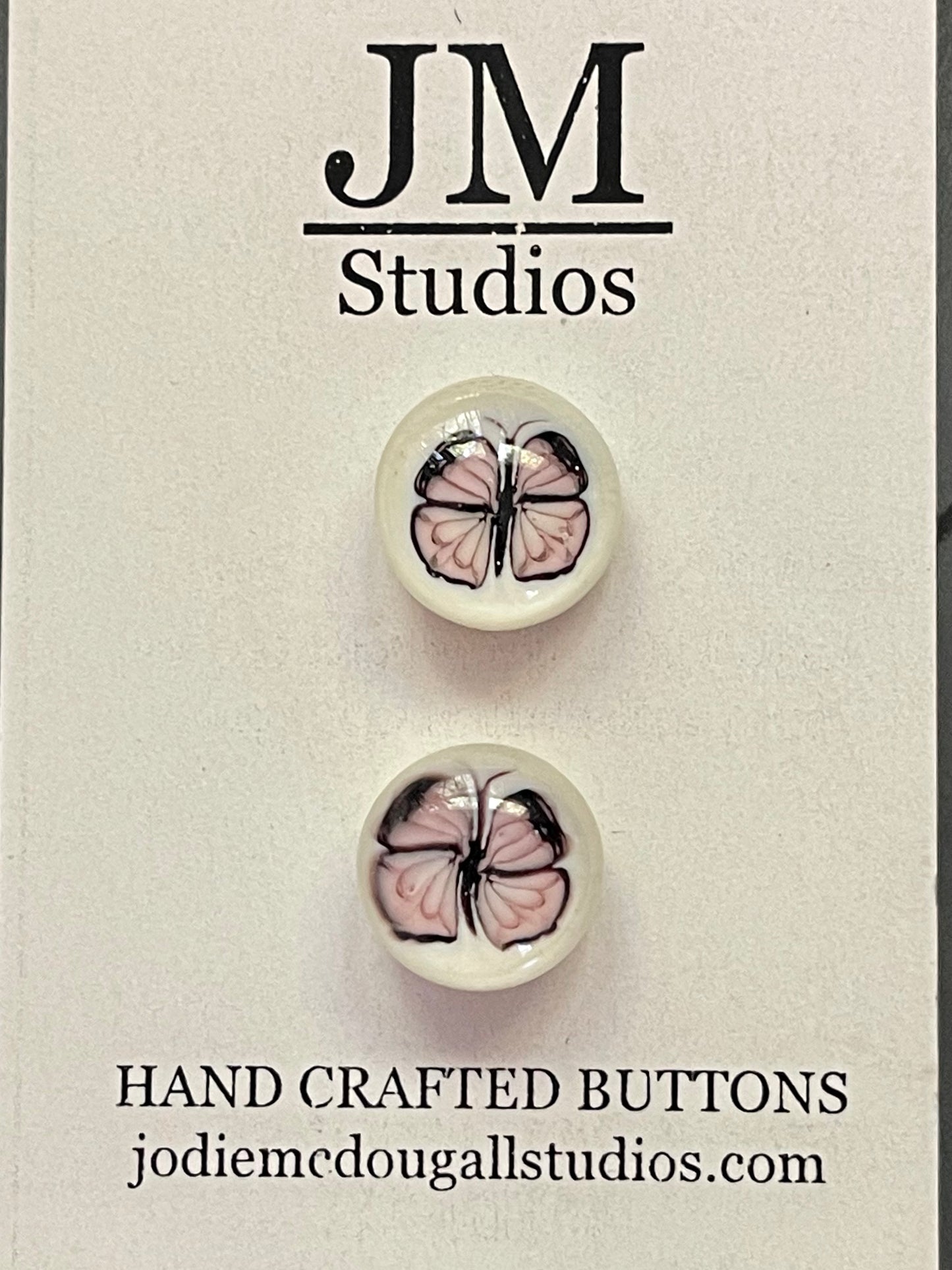 Pink Butterfly Buttons 14mm