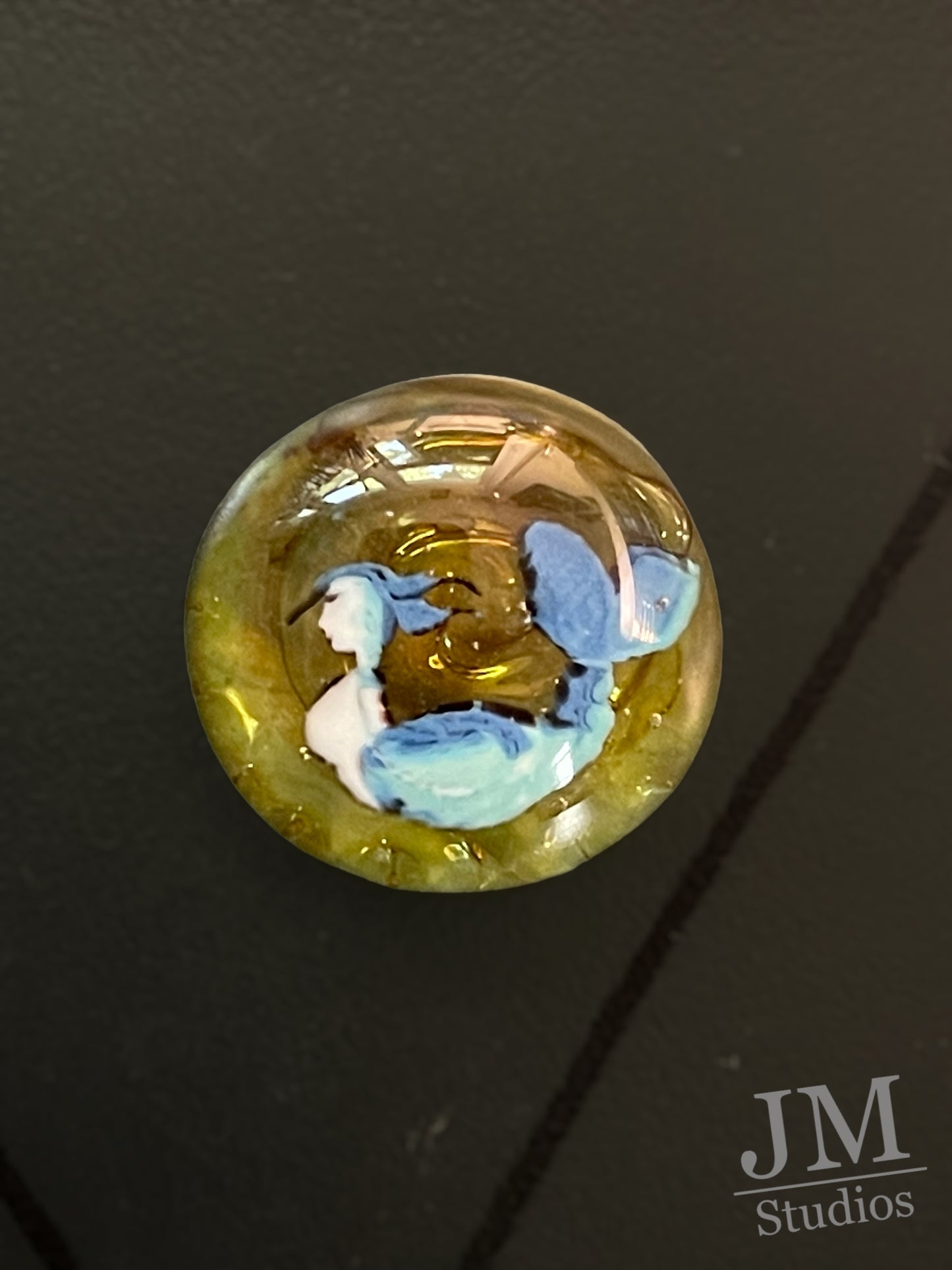 Shimmer green Mermaid Button 20mm
