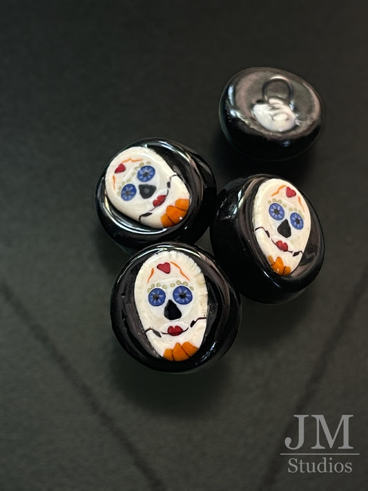 Heart Day of the Dead Button 14mm