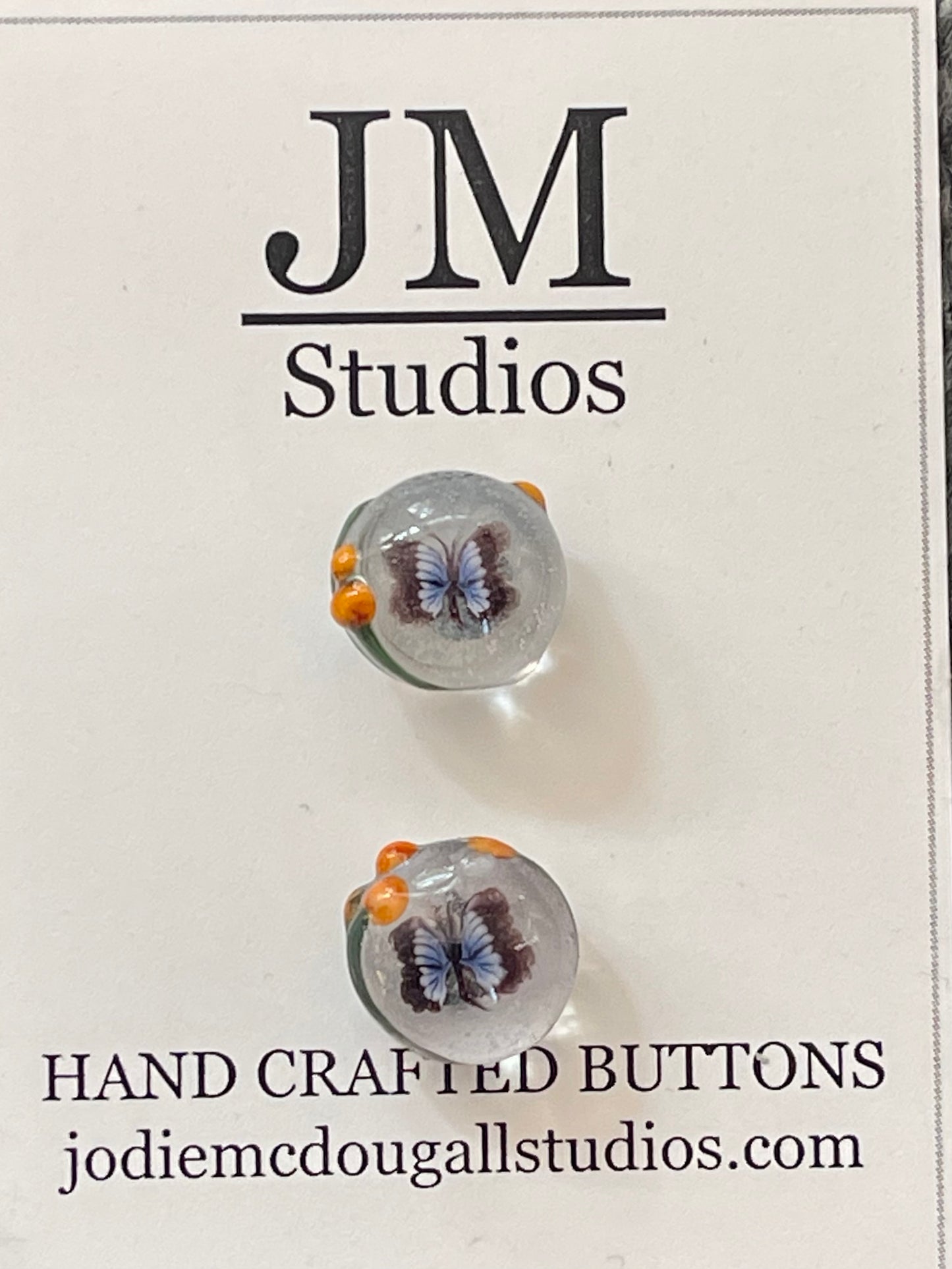 Bitty Blue Morpho Butterfly Buttons 10mm