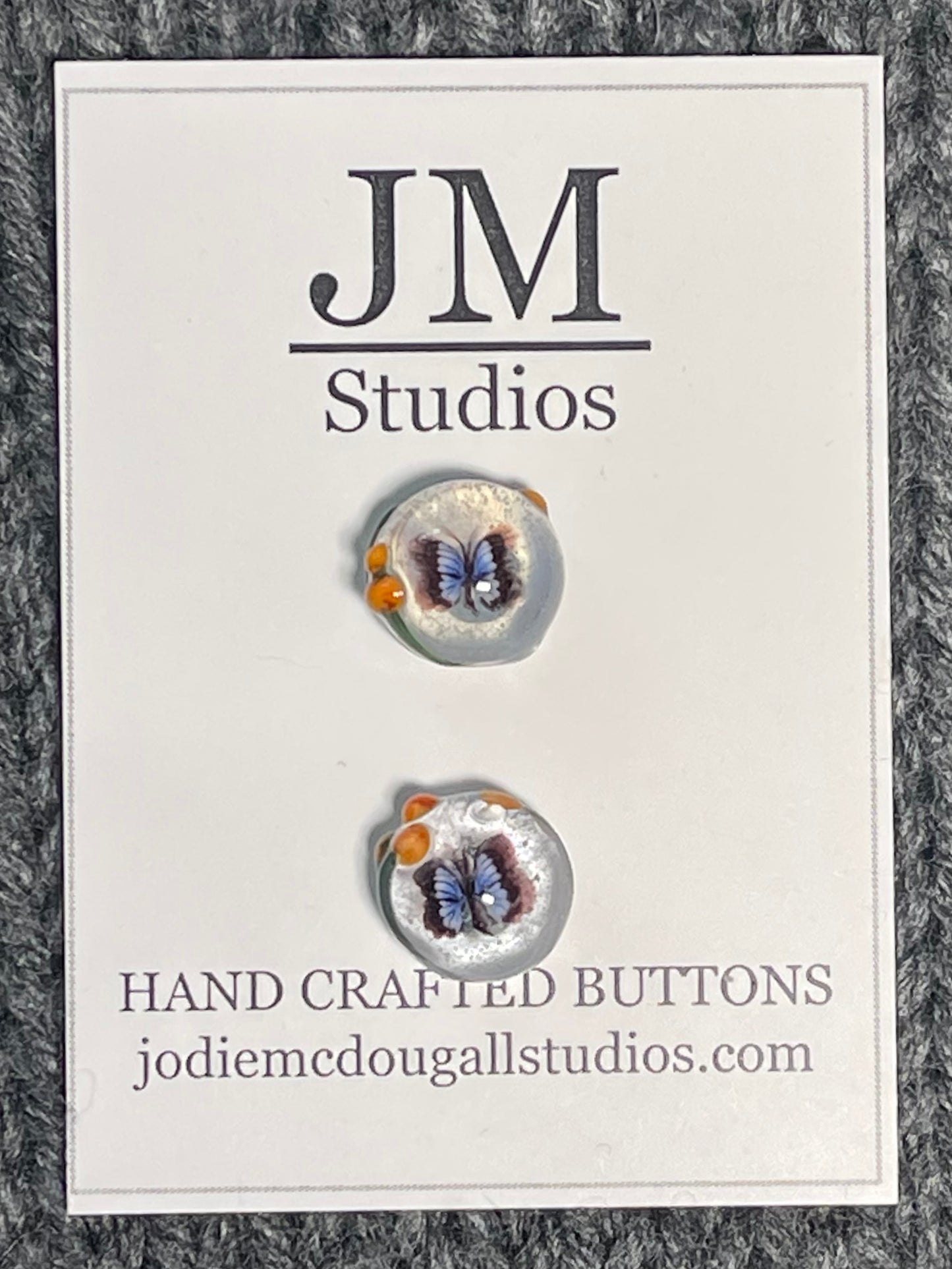Bitty Blue Morpho Butterfly Buttons 10mm