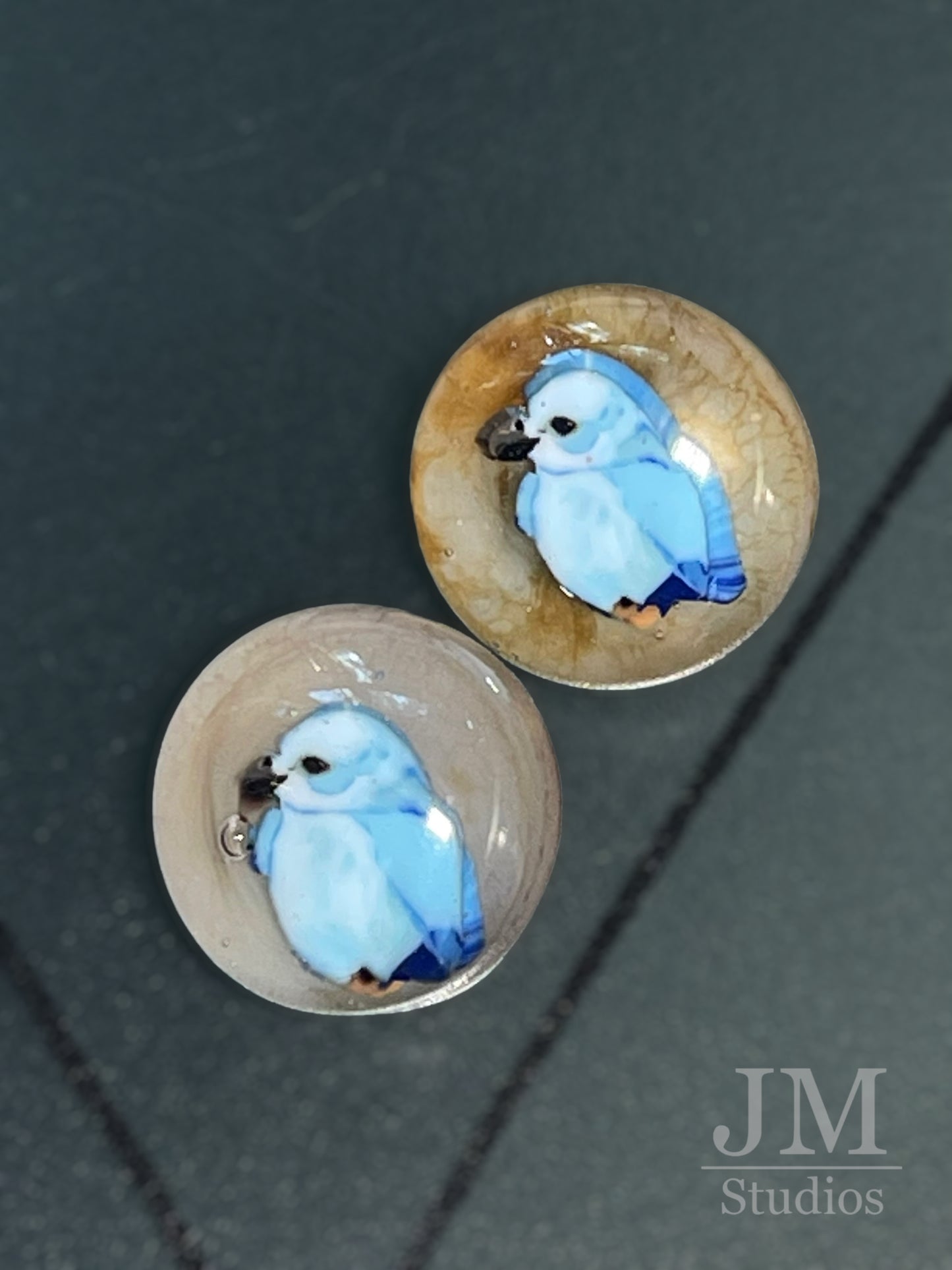 Blue Bird Buttons 20mm