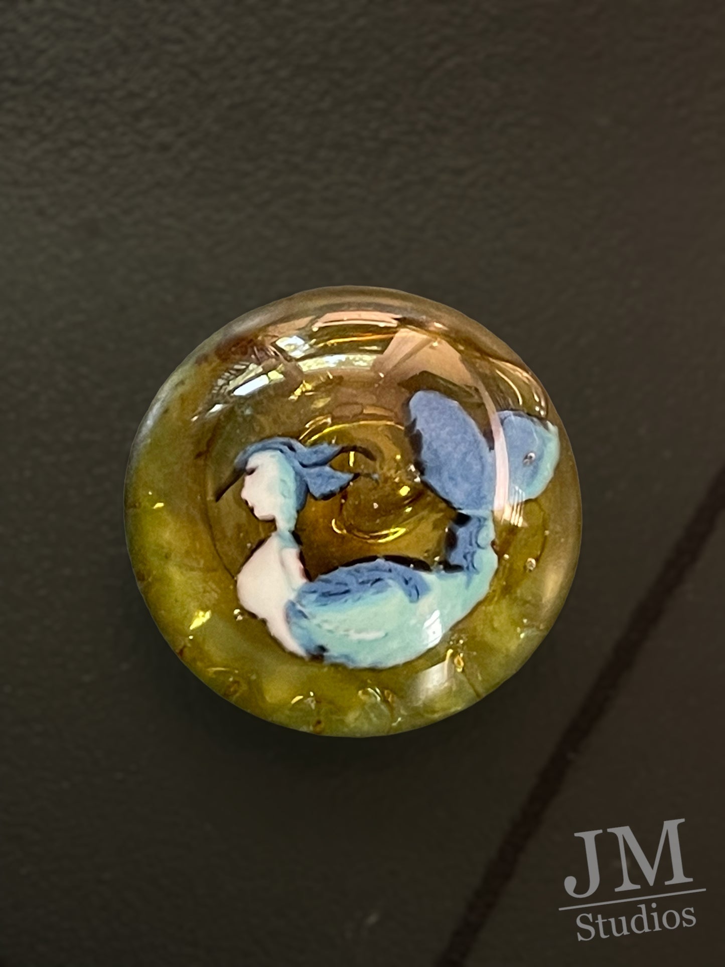 Shimmer green Mermaid Button 20mm