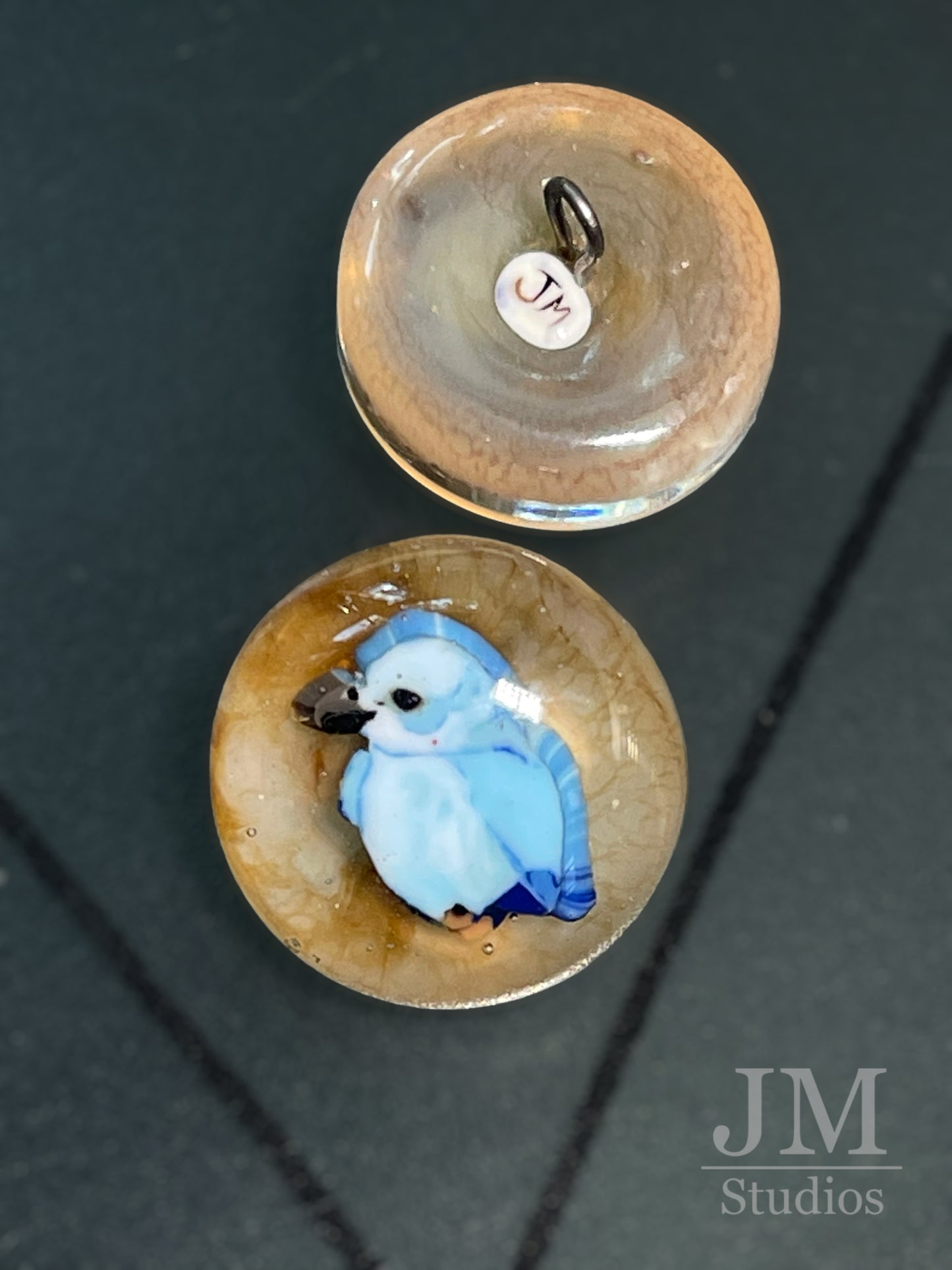 Blue Bird Buttons 20mm