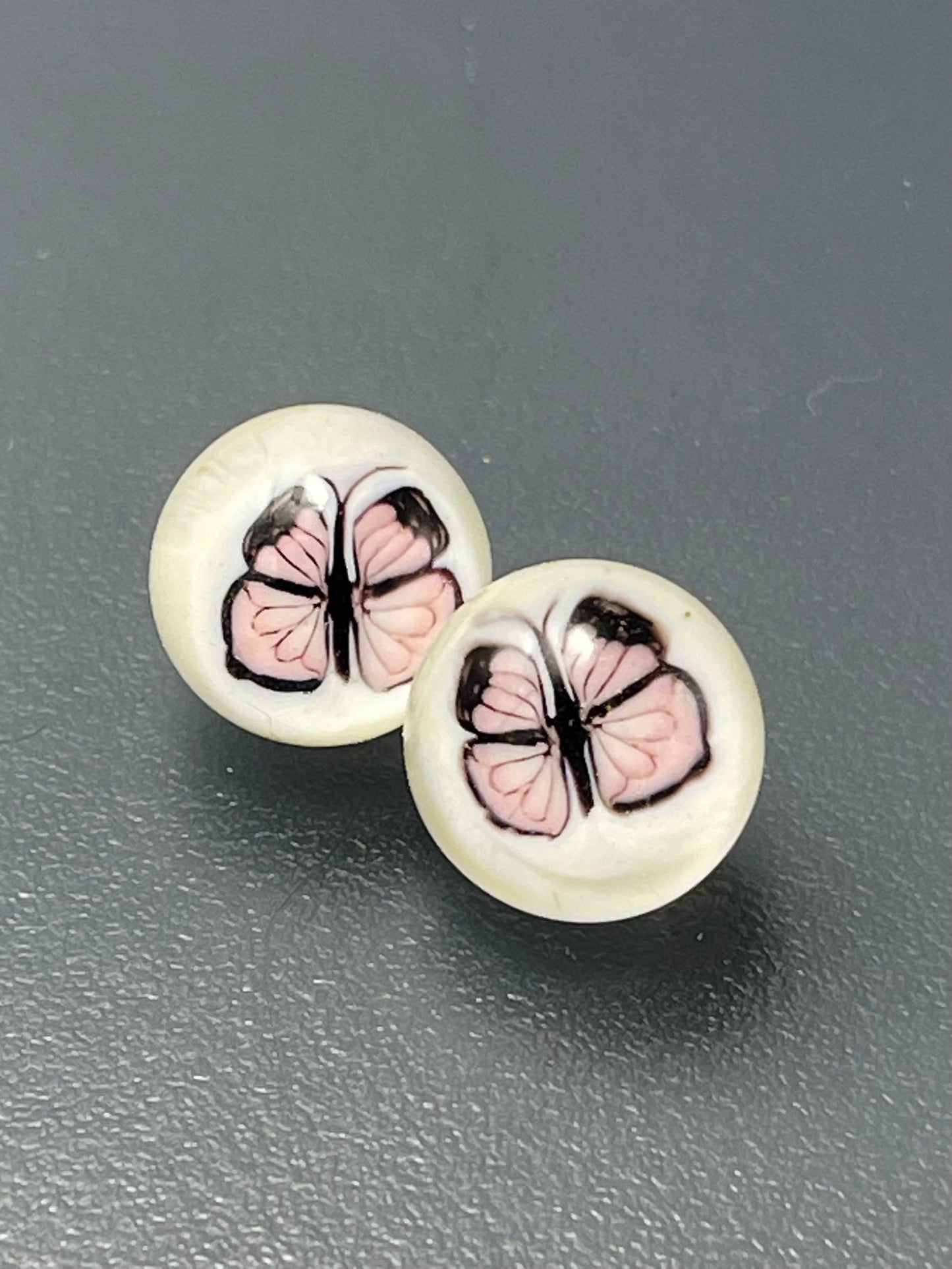 Pink Butterfly Buttons 14mm