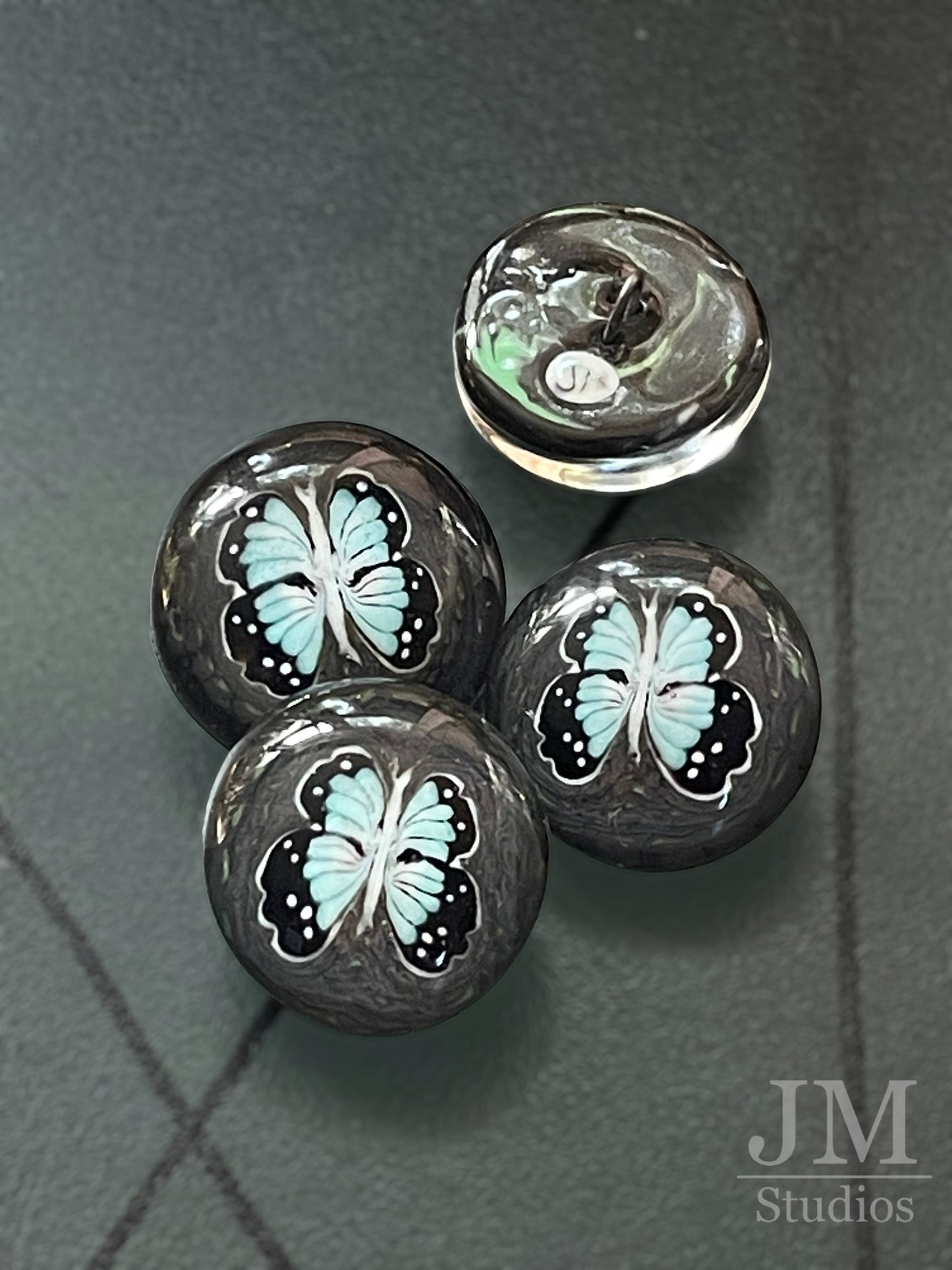 Blue Butterfly Button 20mm