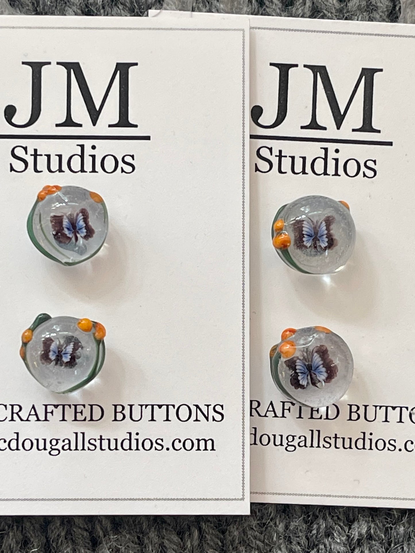 Bitty Blue Morpho Butterfly Buttons 10mm