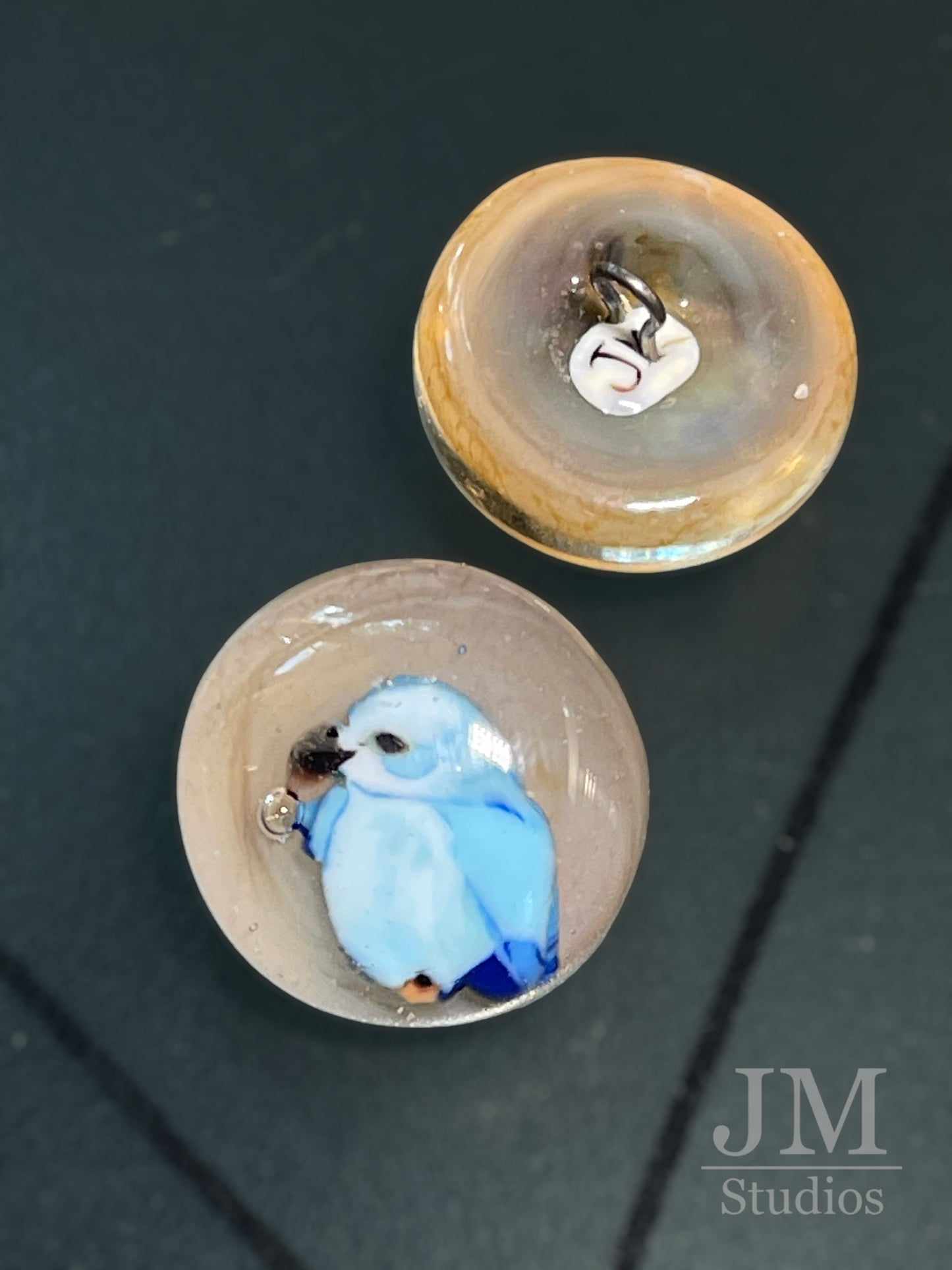 Blue Bird Buttons 20mm