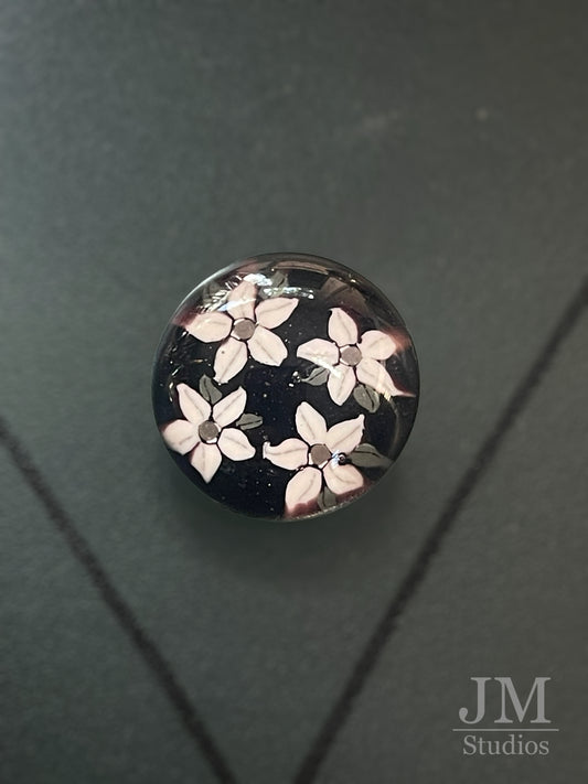 White Flower Checkerboard 20mm