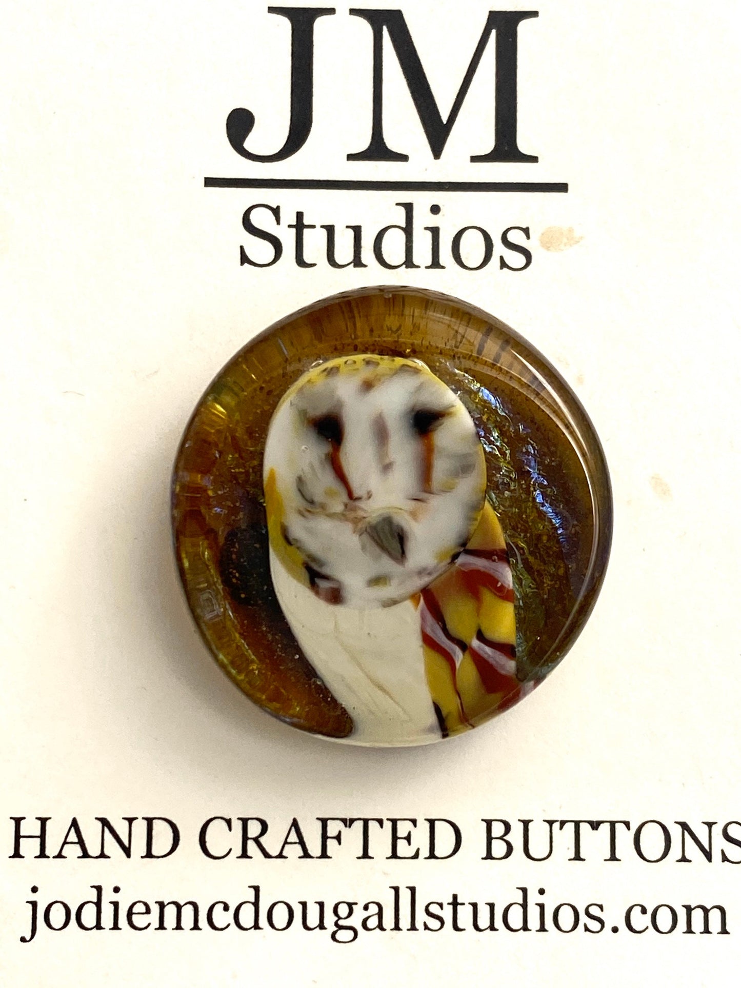Barn Owl Button 1"