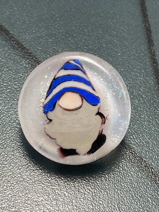 Blue Gnome Button 1"