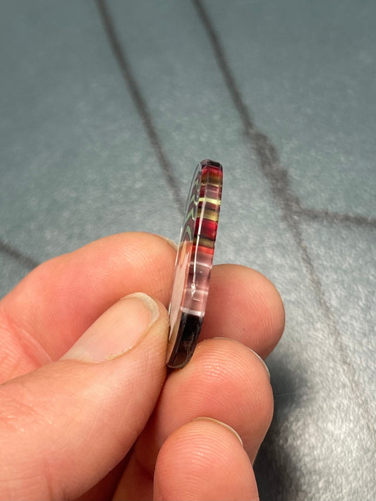 Large Red and Green Gnome murrine collectors slice