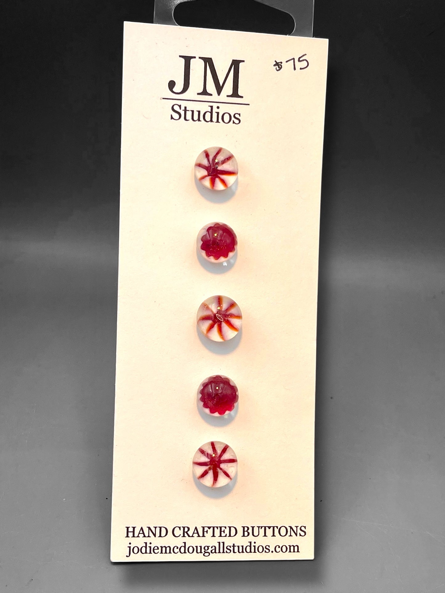 Red and White Pinwheel mix  11mm