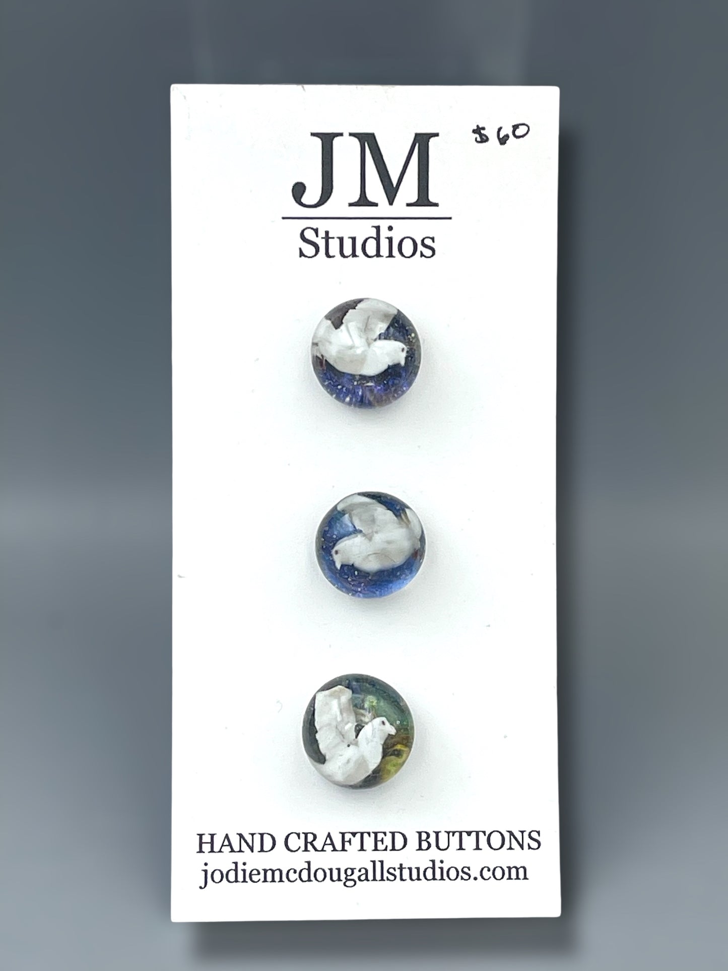 Peace Dove Button Set 15mm
