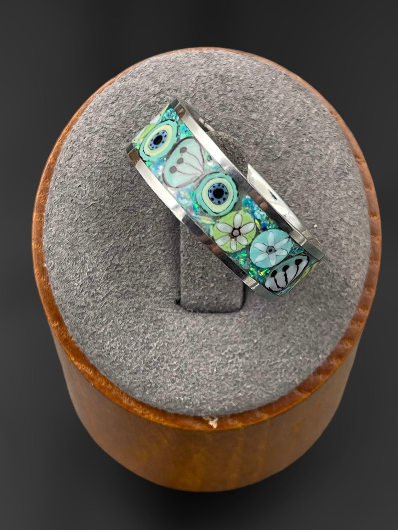 Caribbean Mosaic Murrine Inlay Ring 10.5