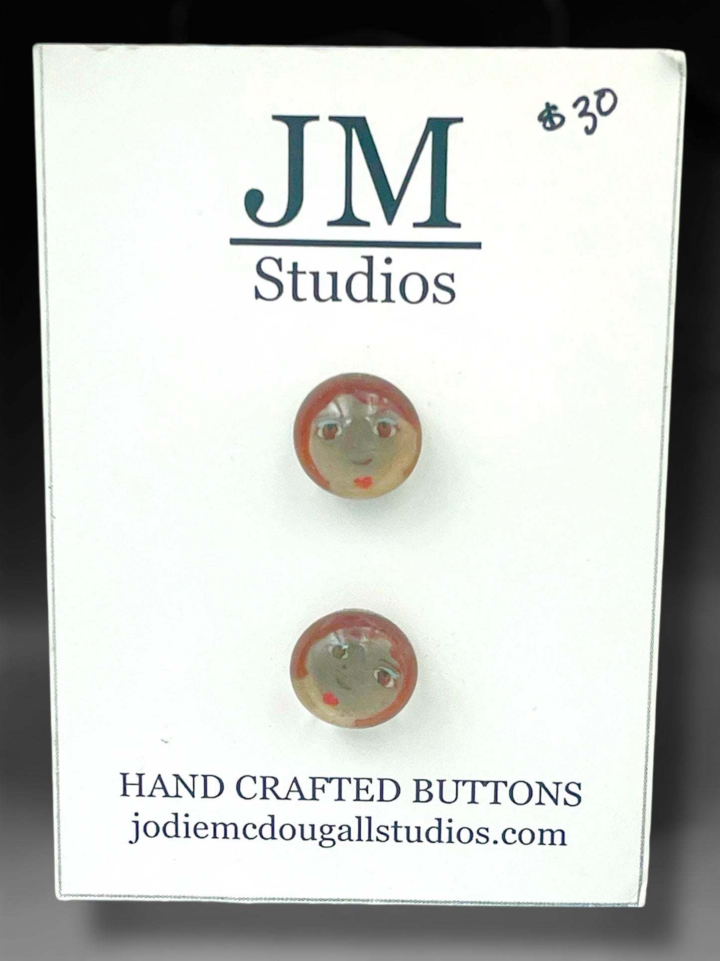 Flapper girl buttons 2 set 11mm