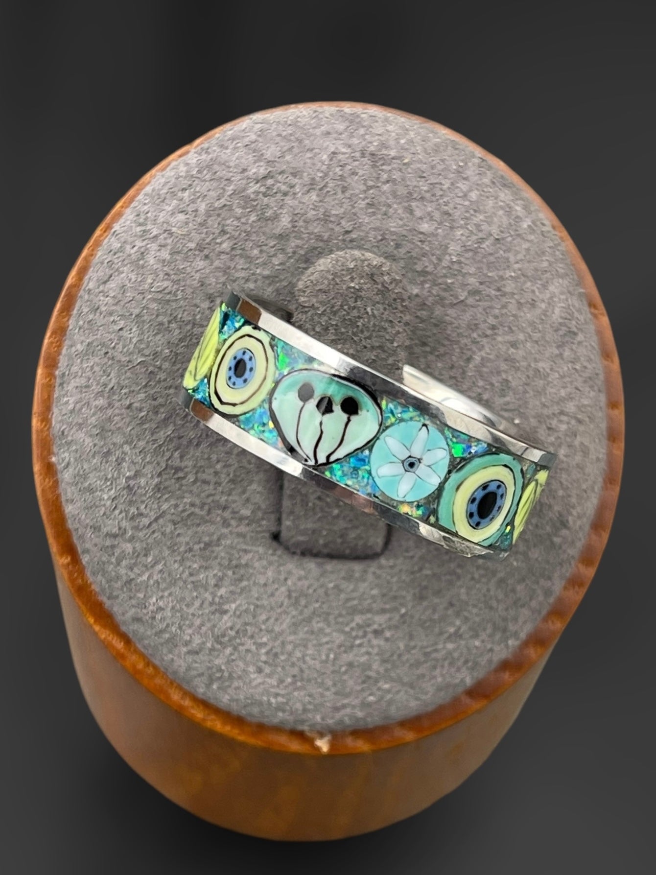 Caribbean Mosaic Murrine Inlay Ring 10.5