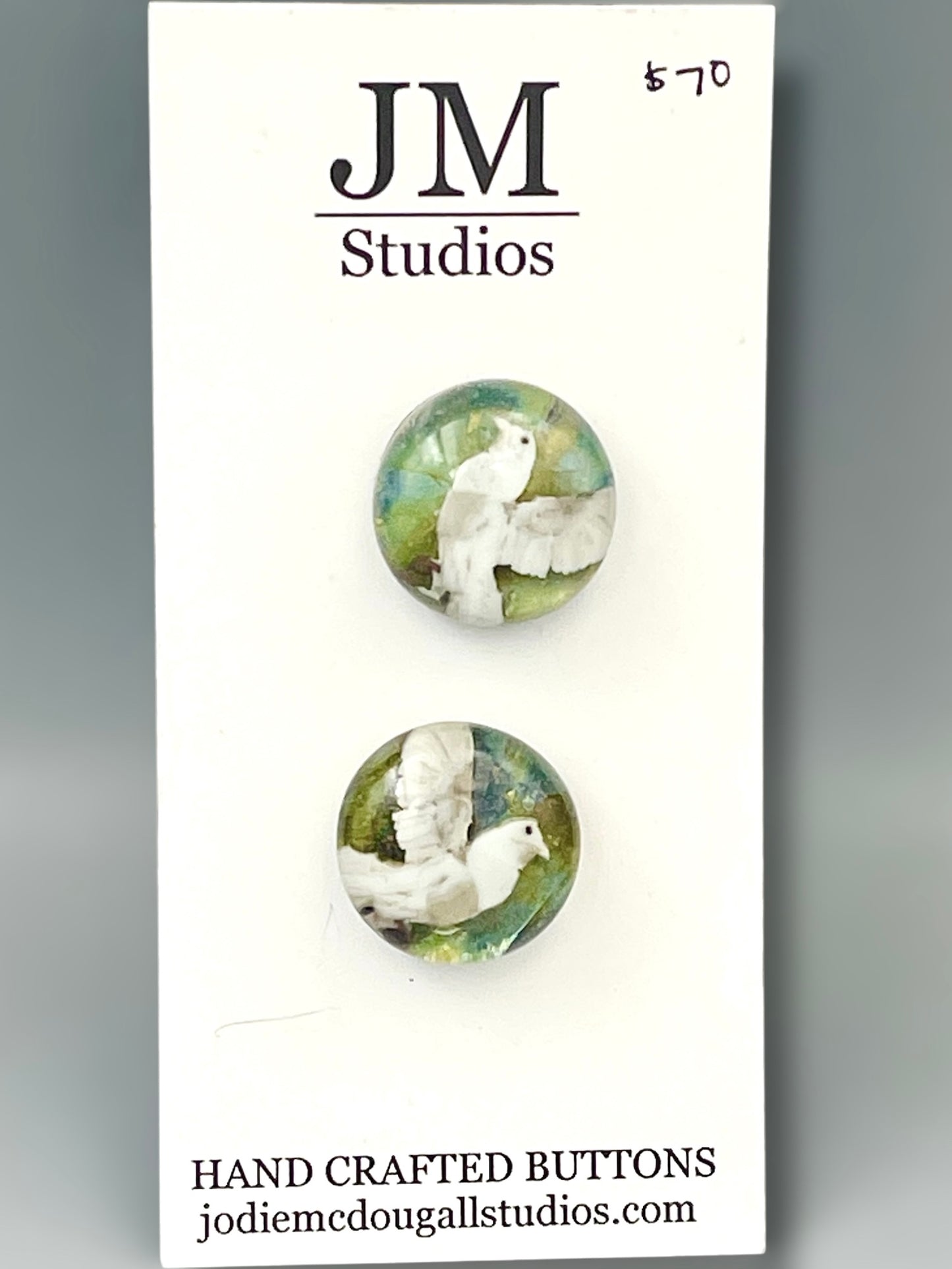 Peace Dove Button Set 20mm