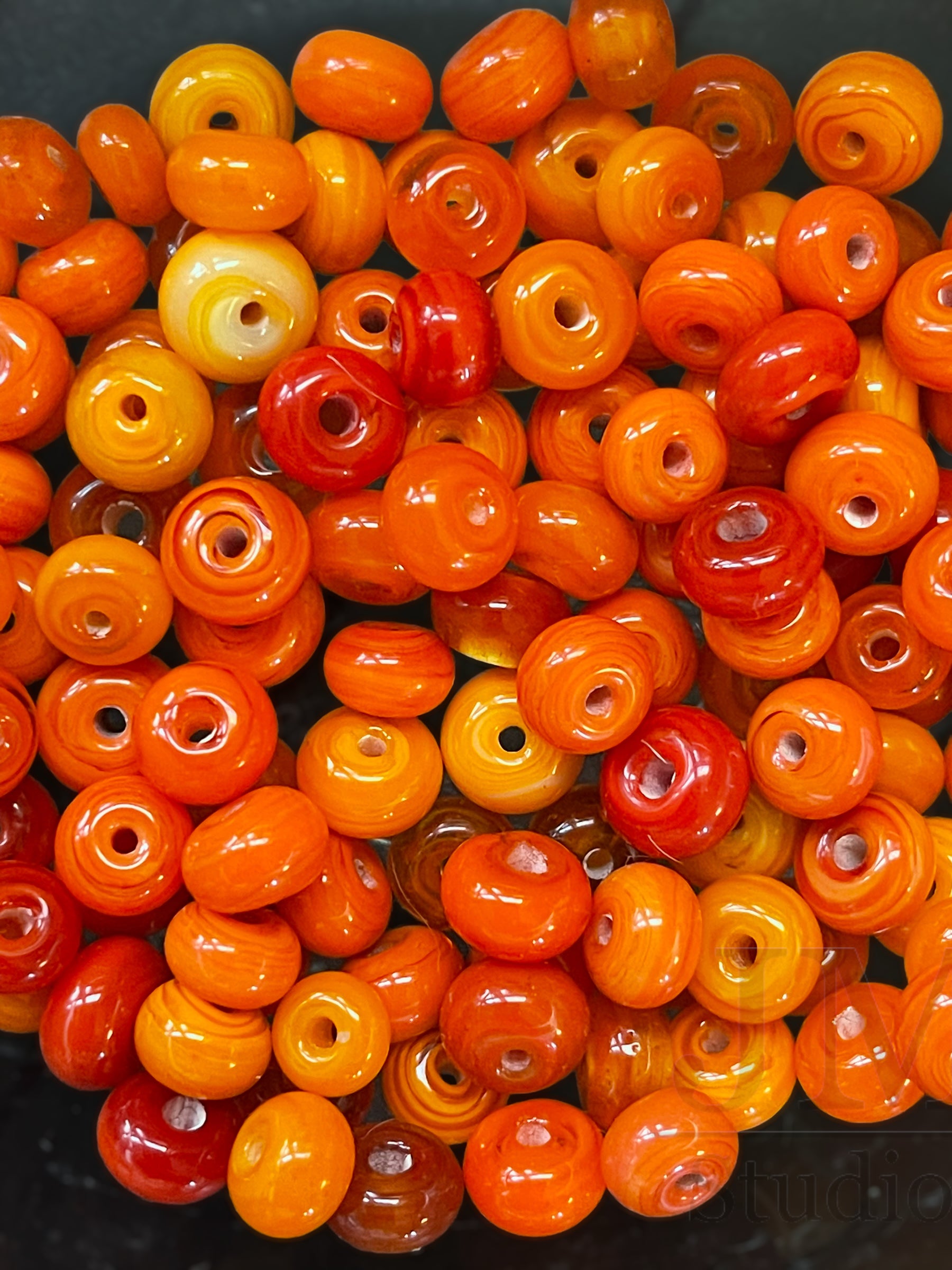 Itty Bitty Orange Beads JodieMcDougallStudios