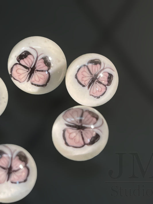 Pink Butterfly Buttons 10-12mm