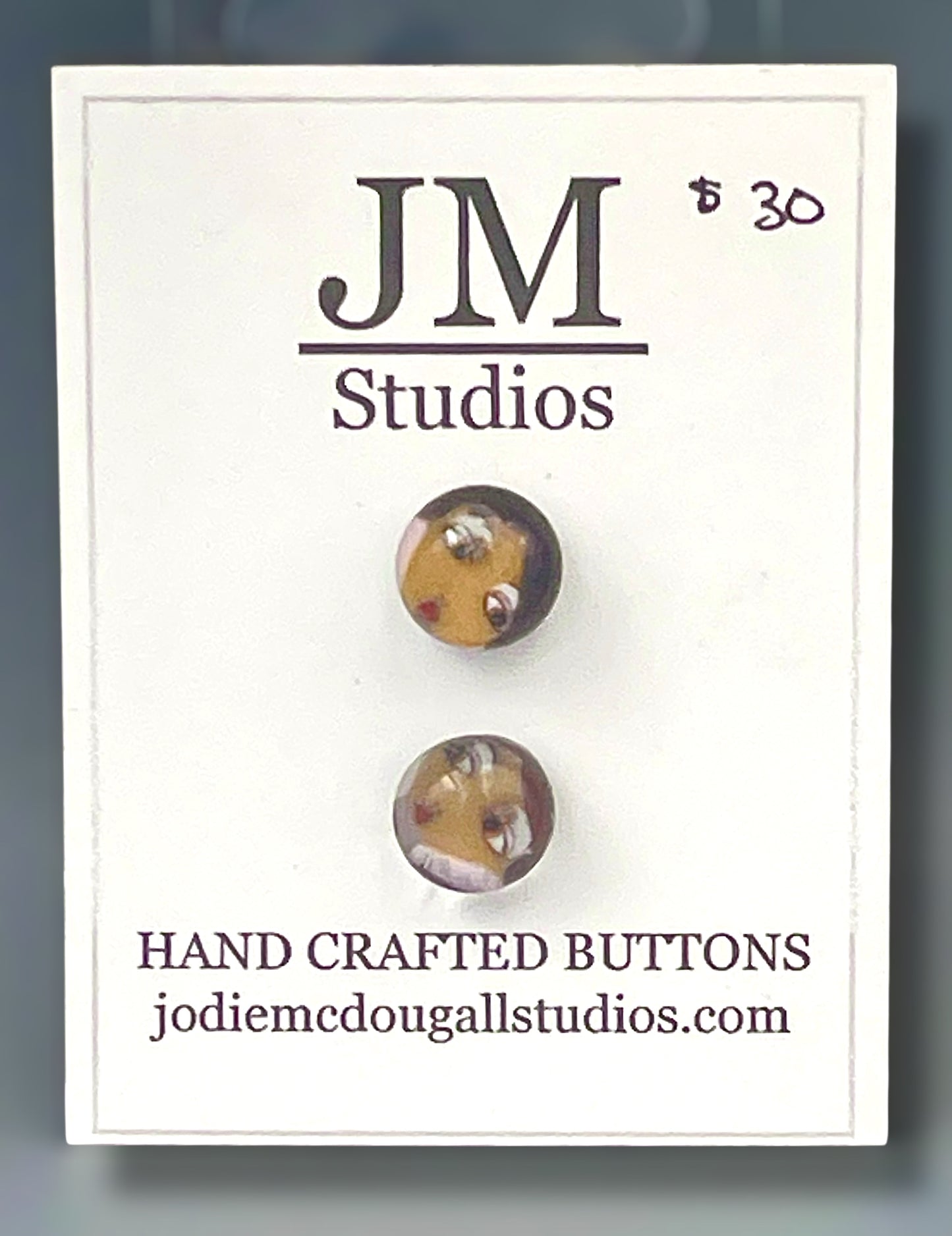 Flapper girl buttons 2 set 11mm