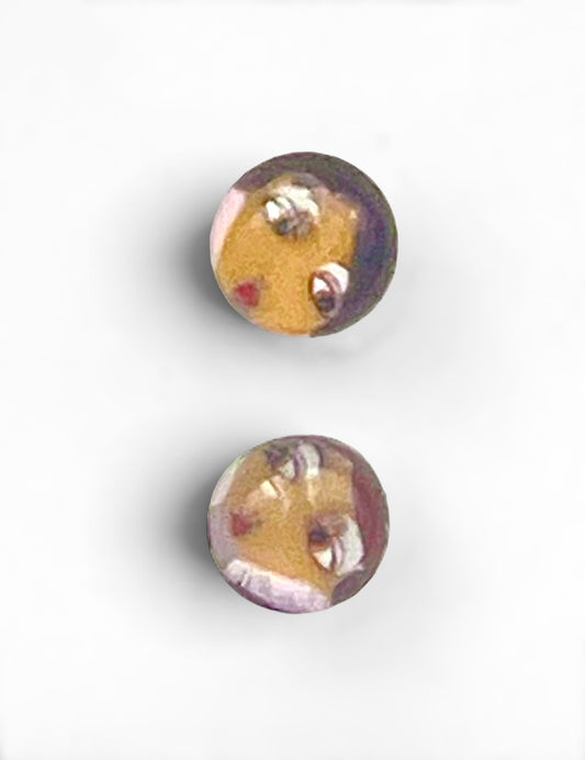 Flapper girl buttons 2 set 11mm