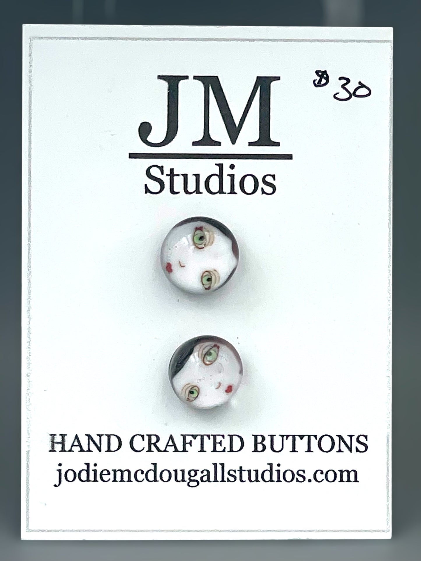Flapper girl buttons 2 set 11mm