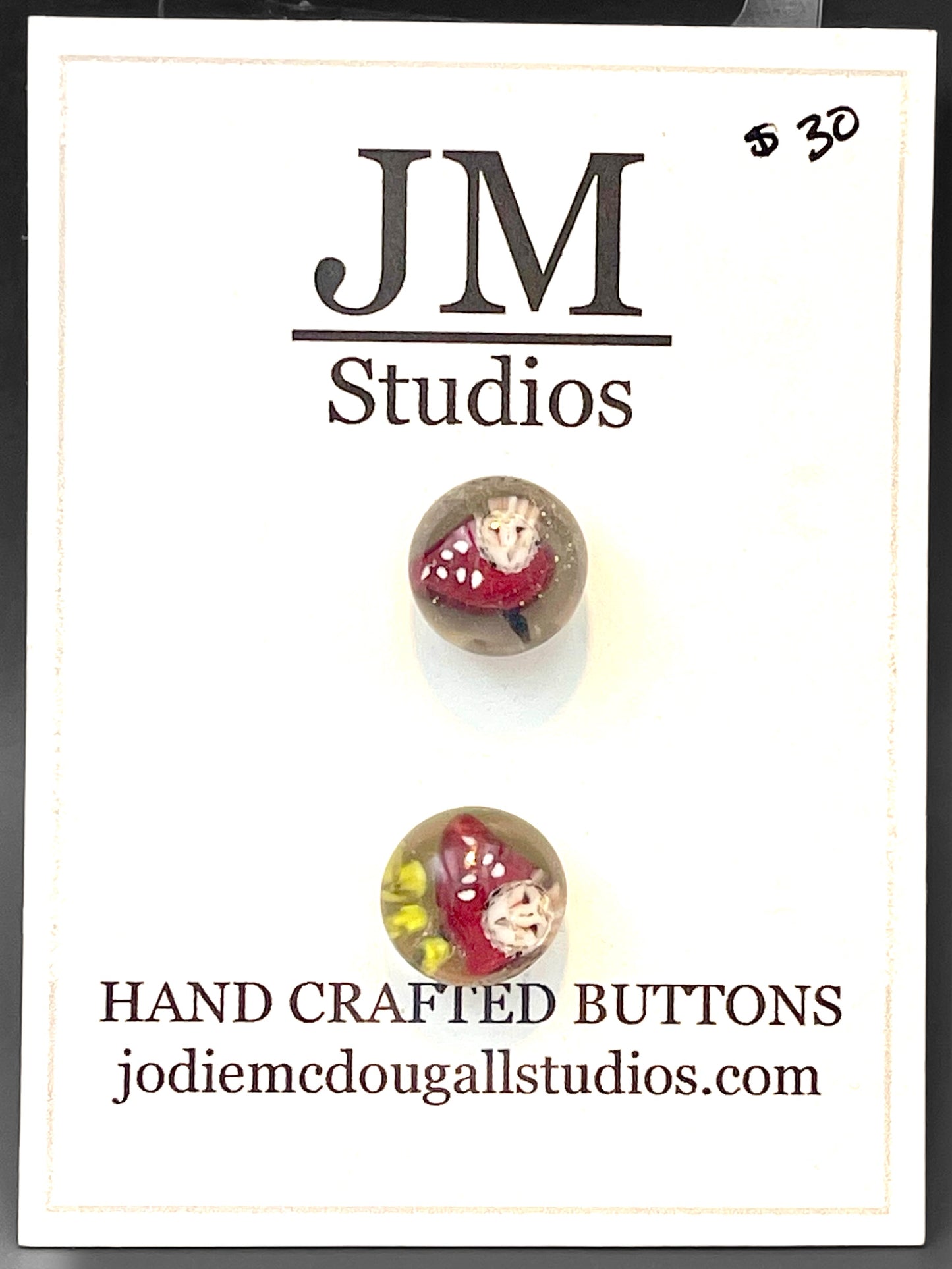 Folk Art Owl Buttons 11mm