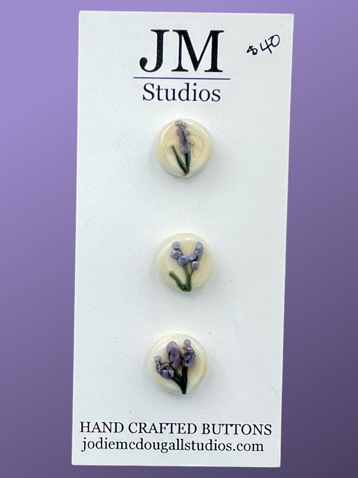 Lavender Buttons 15mm