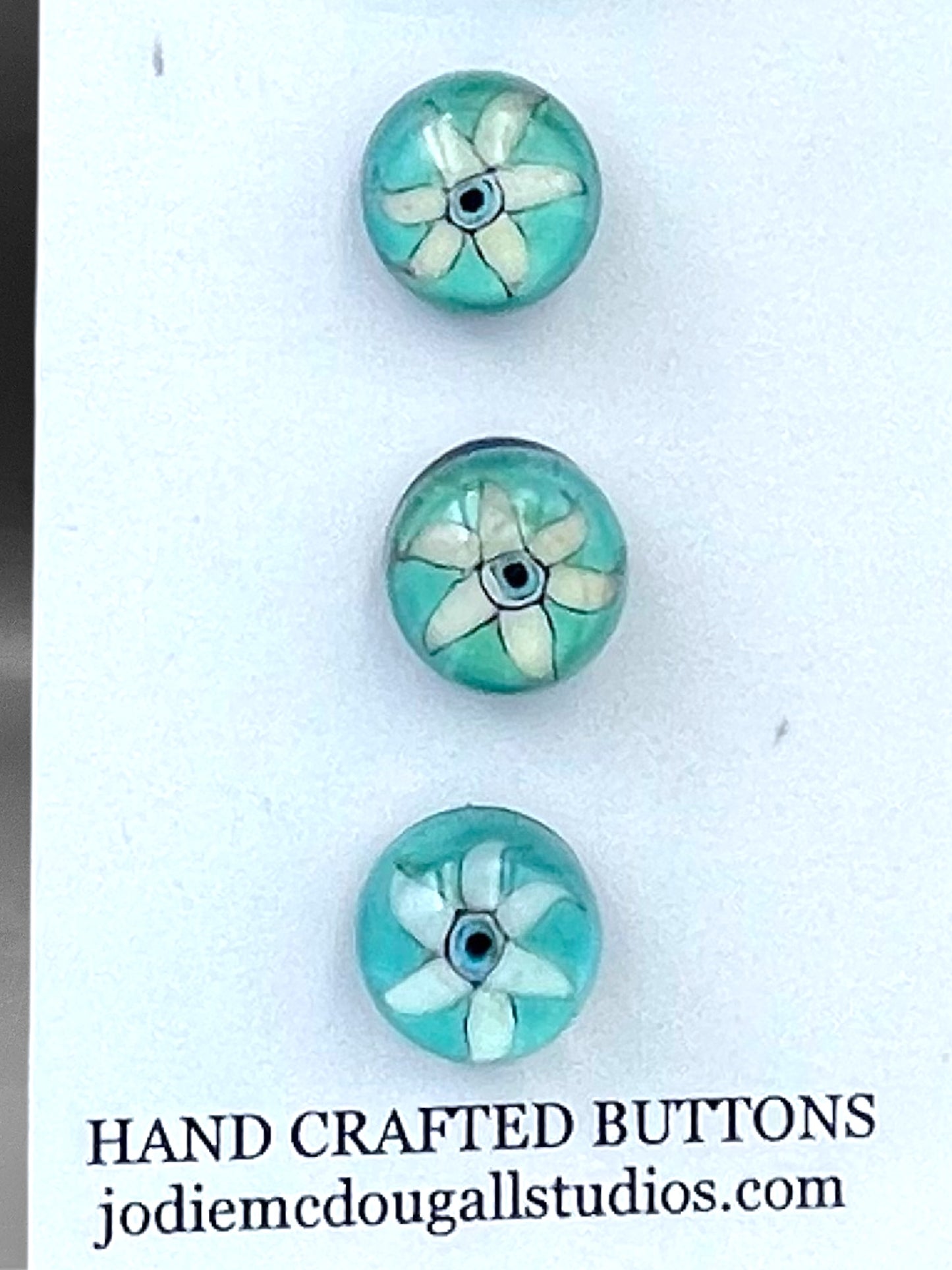 Turquoise Twirl 5 set buttons 15mm