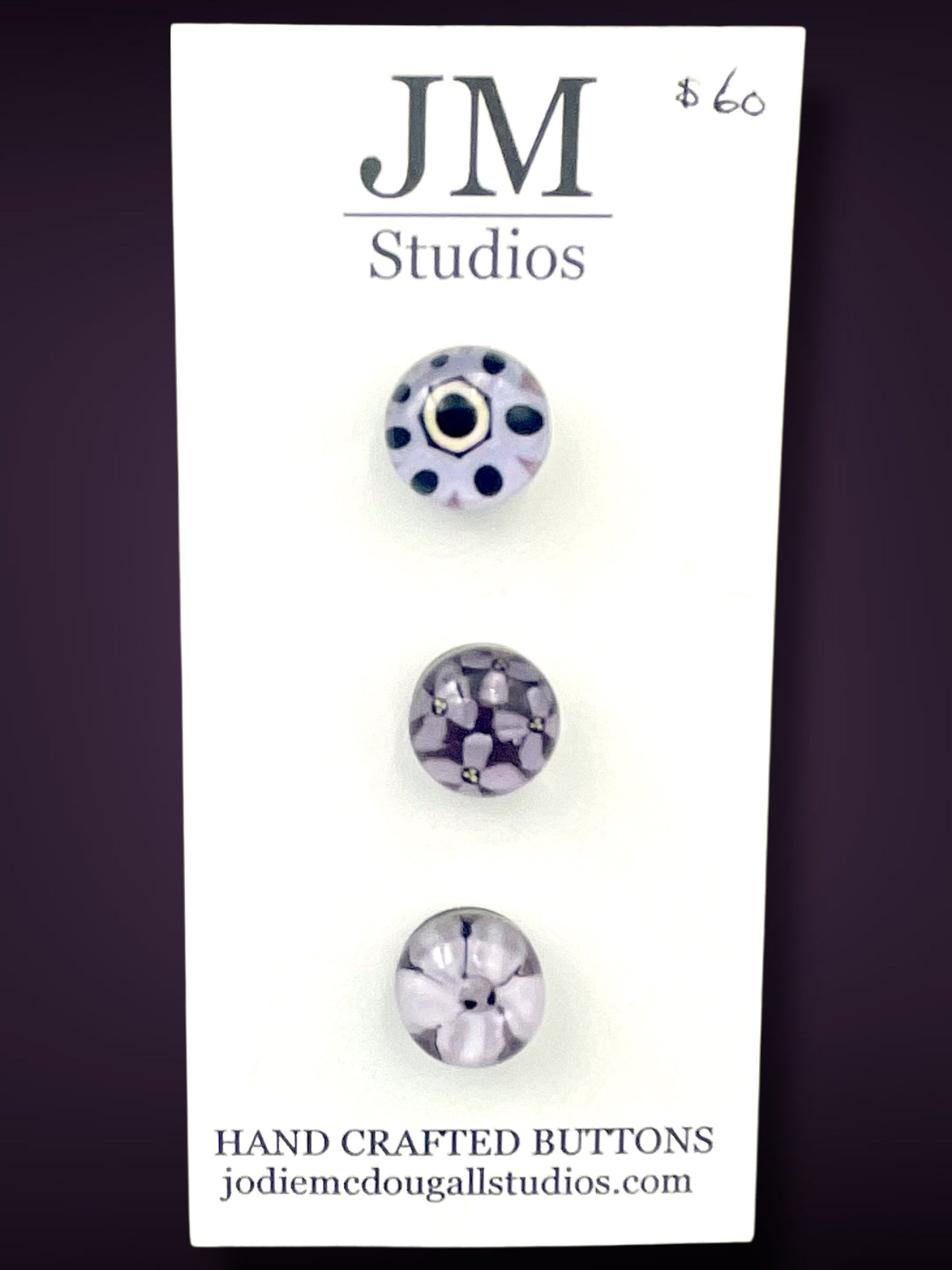 Violet Dreams 3 set buttons 15mm