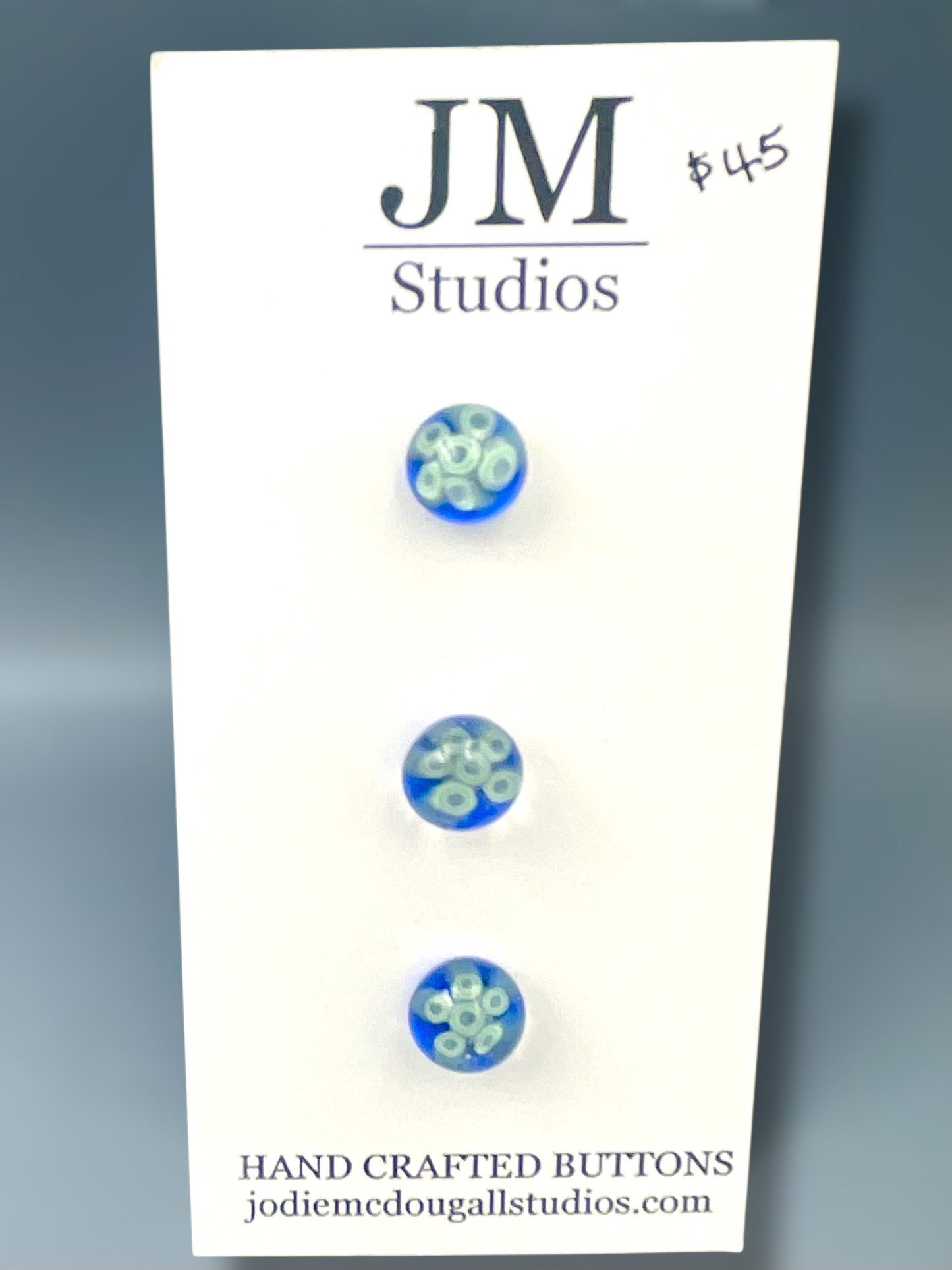 Denim Flower Buttons 11mm