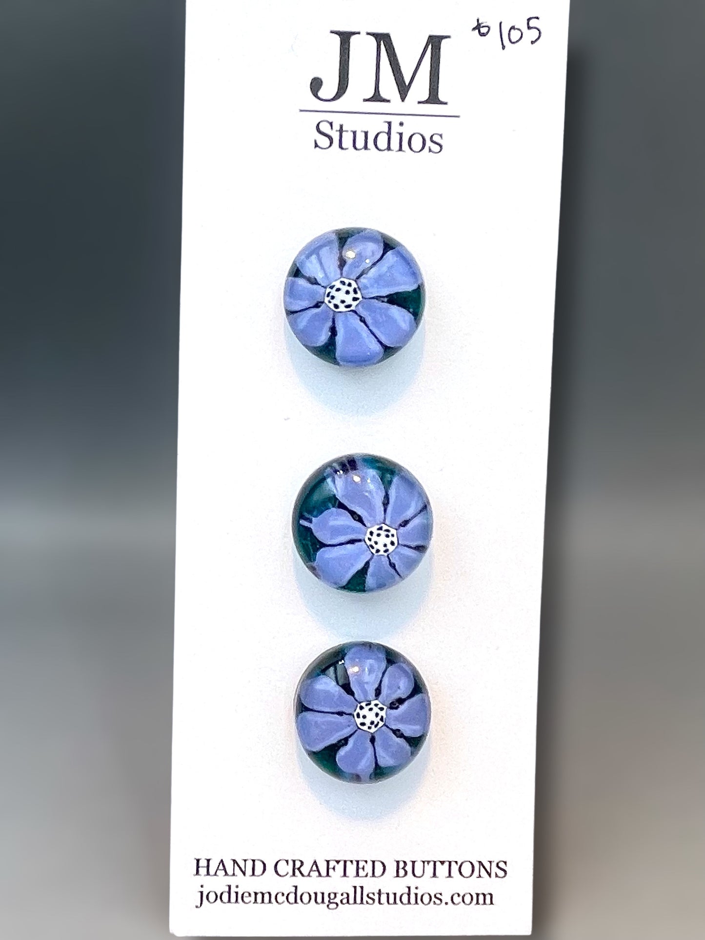Blue Flower Button Set 20mm