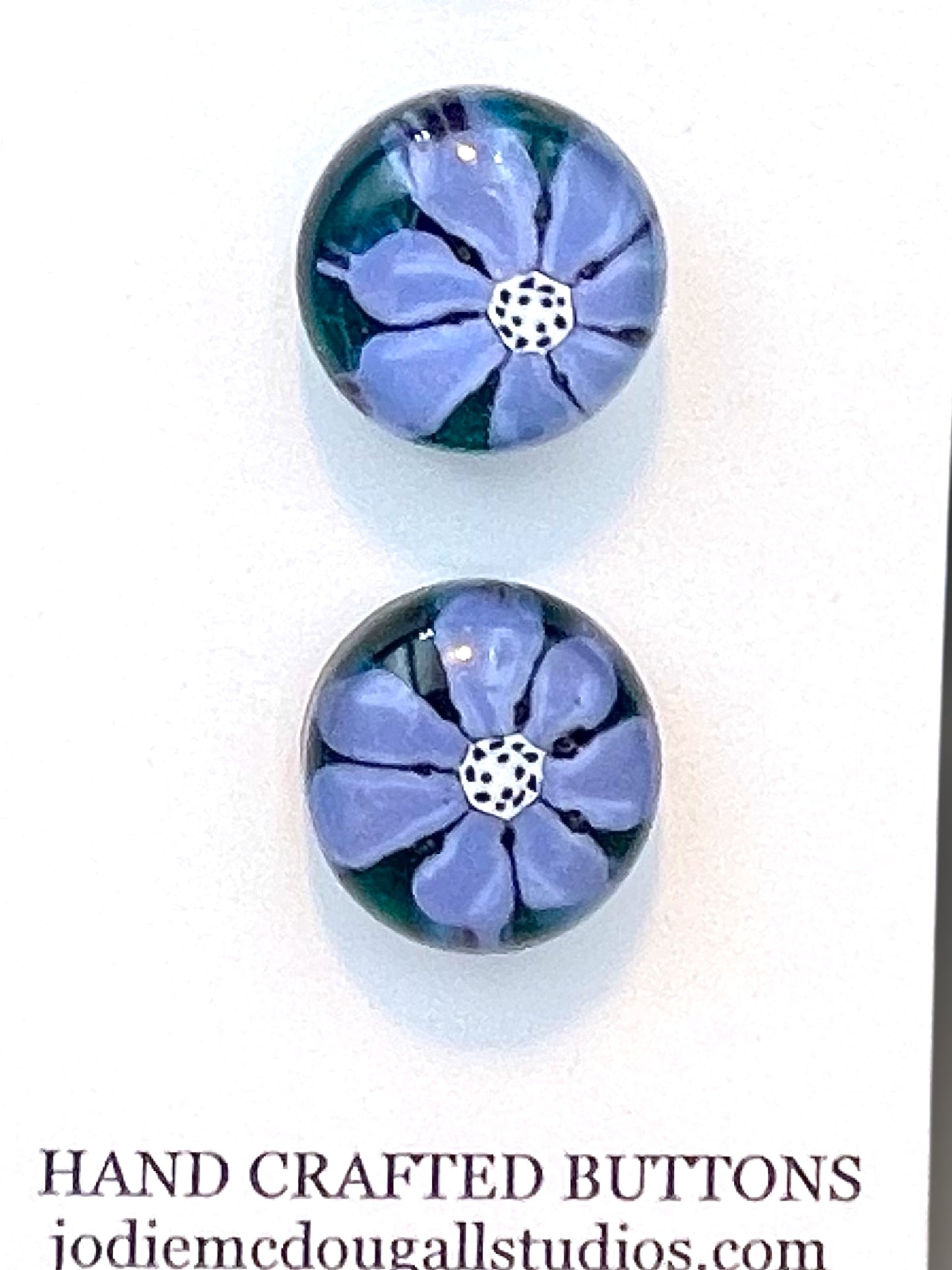 Blue Flower Button Set 20mm
