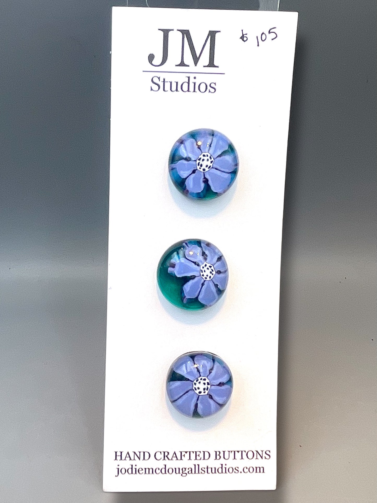 Blue Flower Button Set 20mm