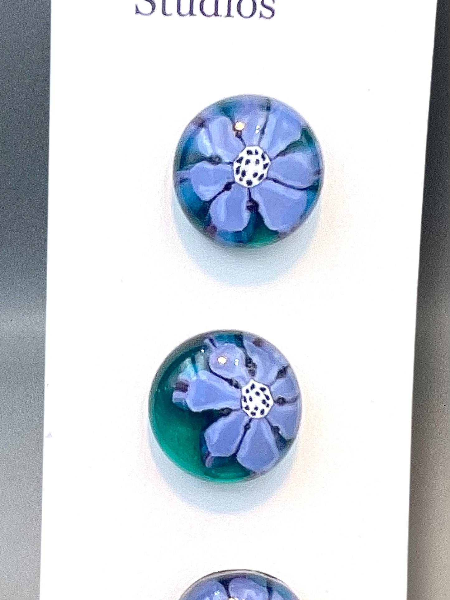 Blue Flower Button Set 20mm