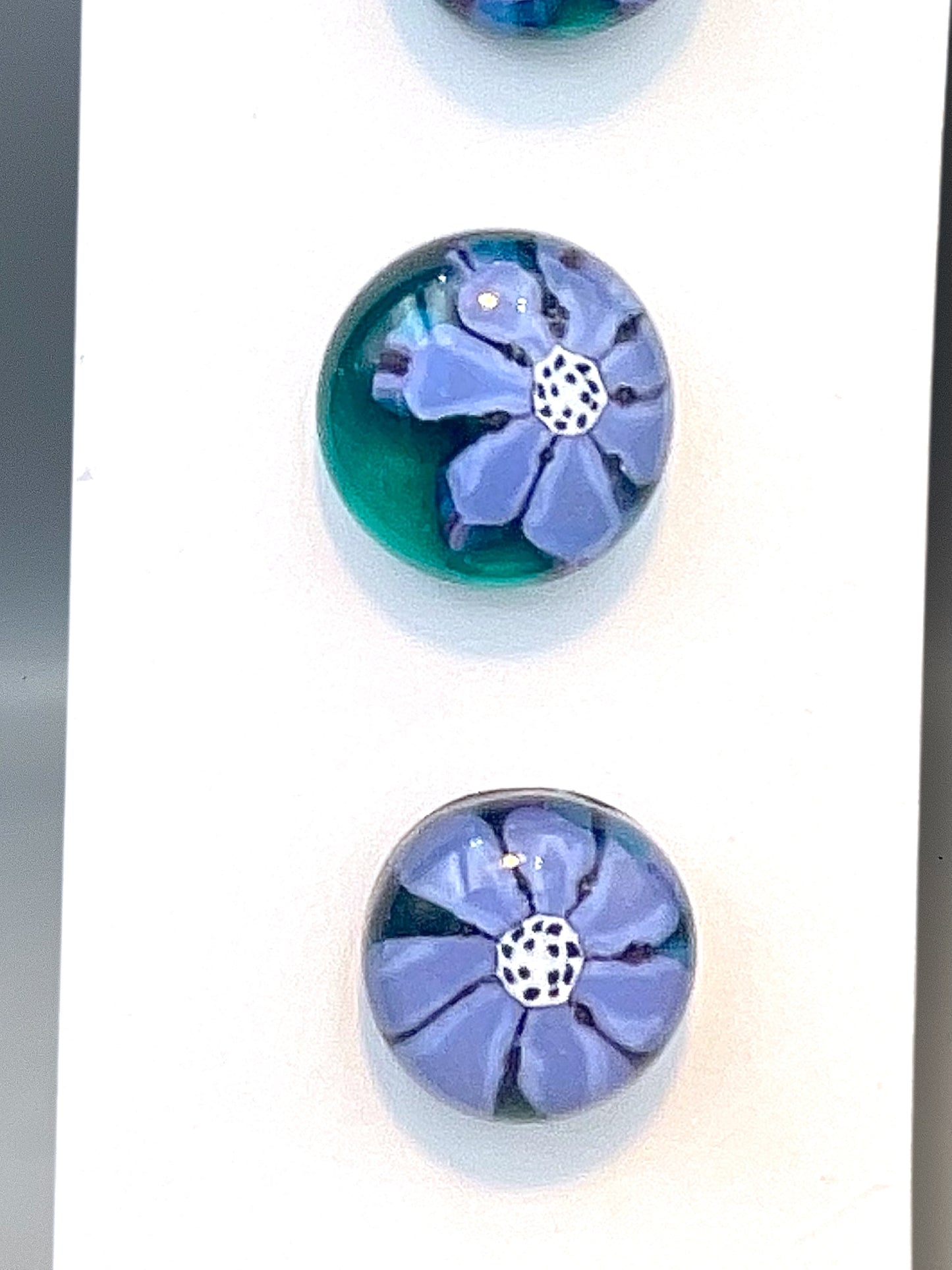 Blue Flower Button Set 20mm