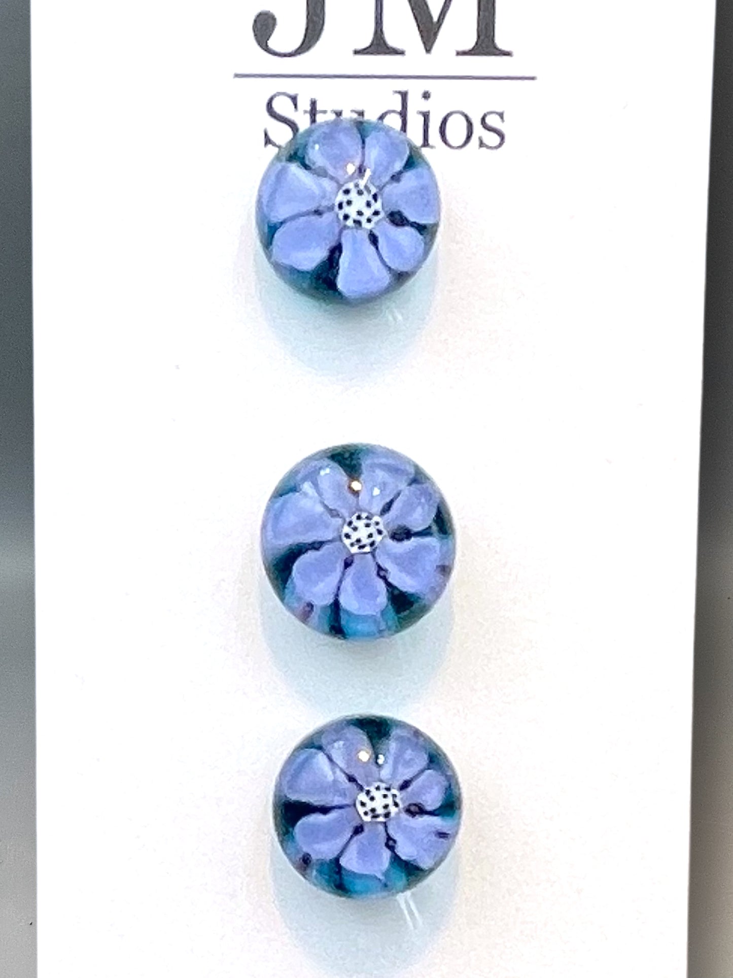 Blue Flower Button Set 15mm