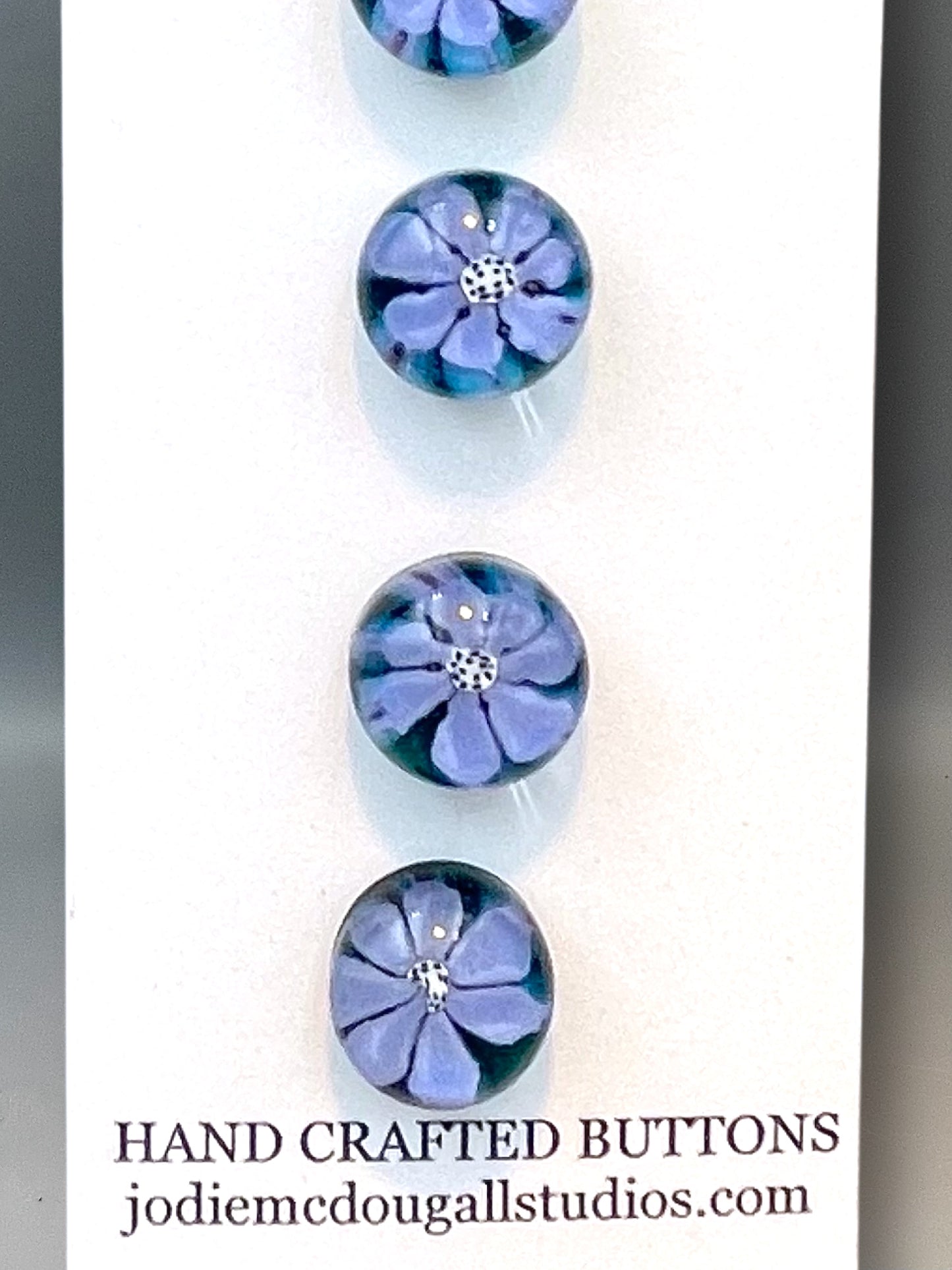 Blue Flower Button Set 15mm