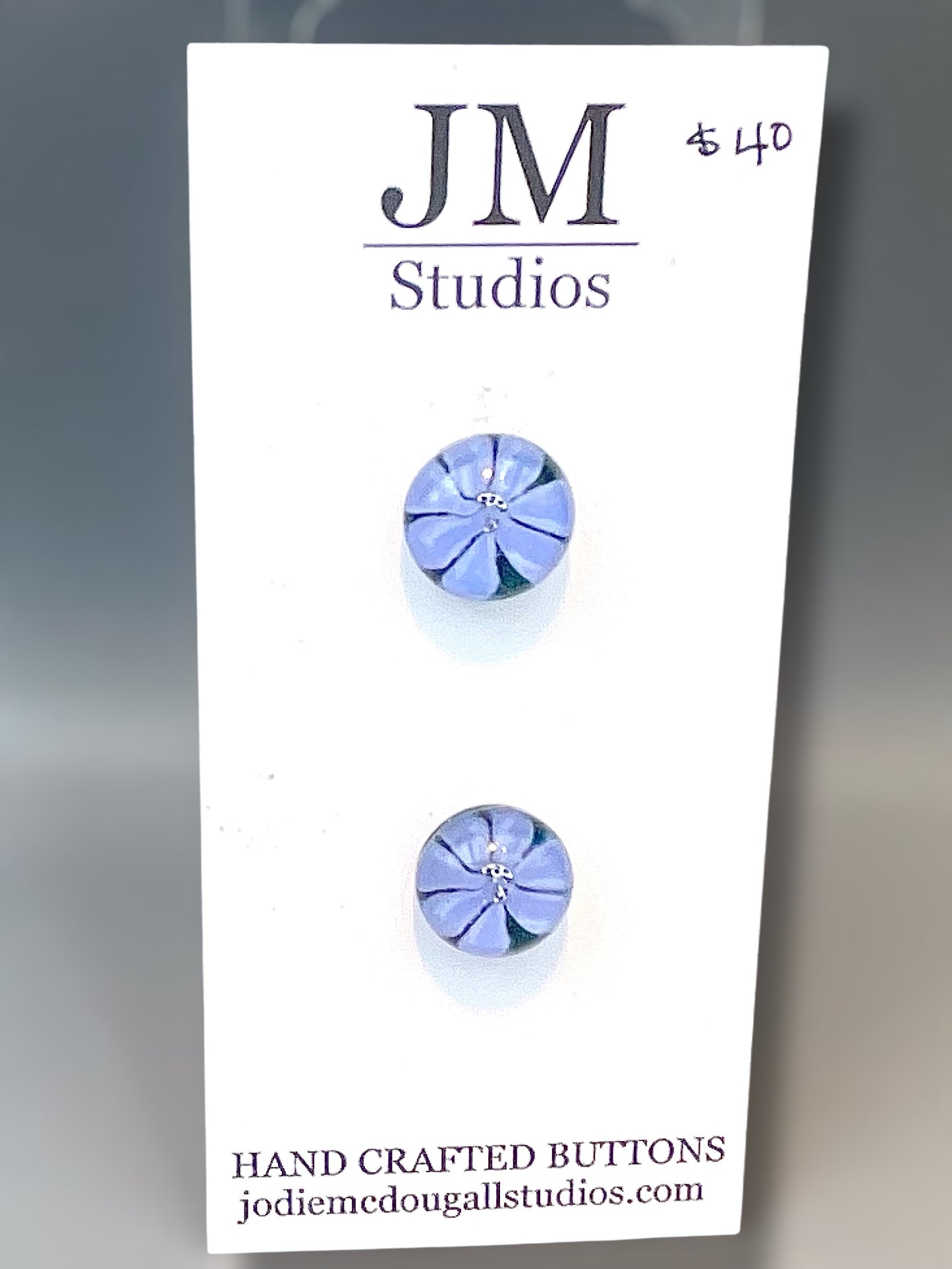 Blue Flower Button Set 15mm