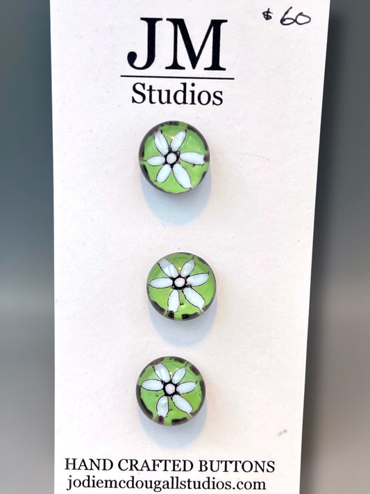 Green Twirl 15mm button set