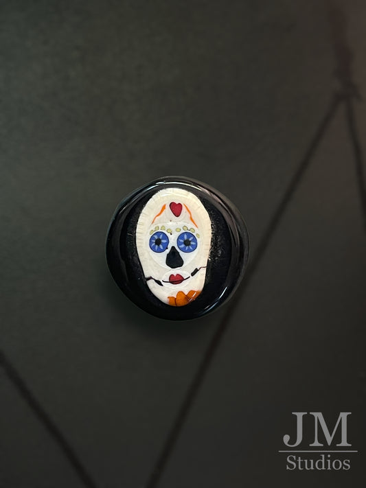 Heart Day of the Dead Button 14mm