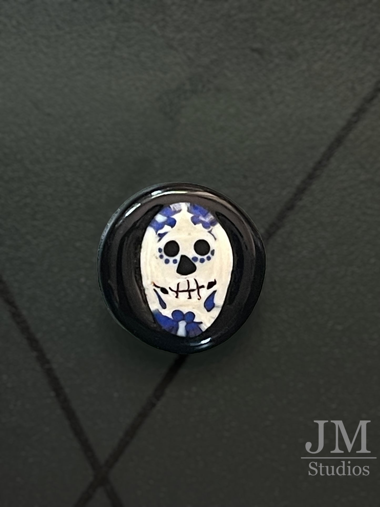 Blue Day of the Dead Button 22mm